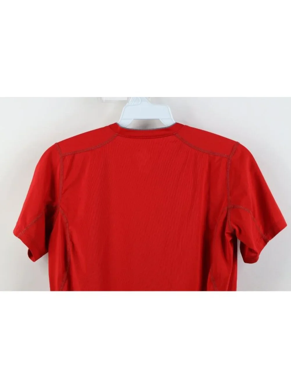 Nike Pro Combat Womens Small Compression Fitted Training Gym V-Neck T-Shirt Red